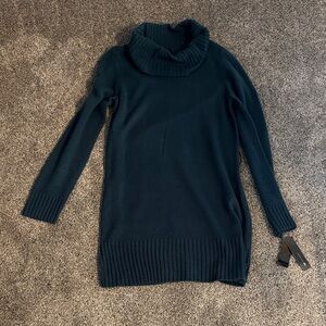 AB Studio Ribbed Cowl Neck Sweater - Dark Teal